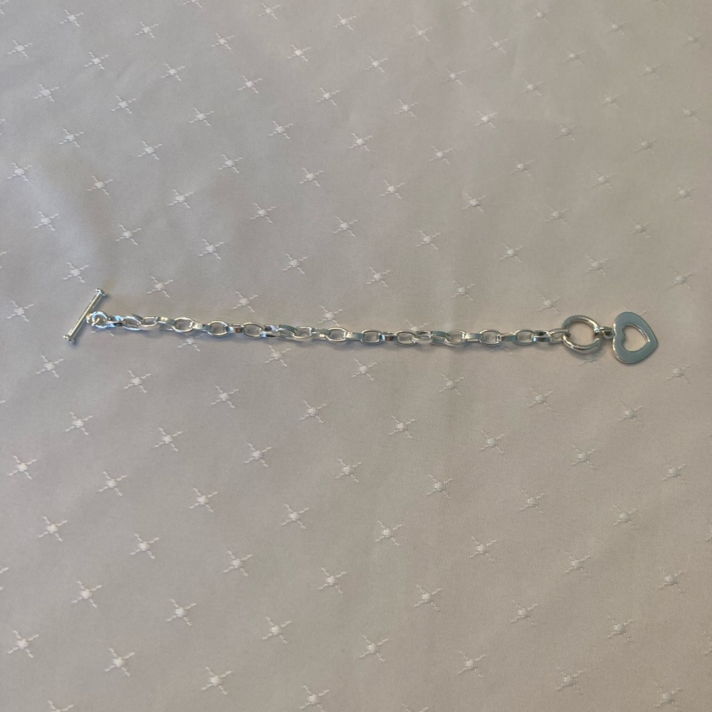 New! Sterling silver bracelet with heart charm